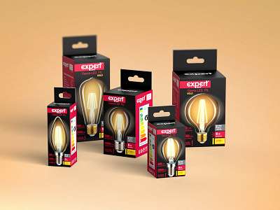 package design for LED lamps 3d brand design graphic lamp light packaging photo processing visualization