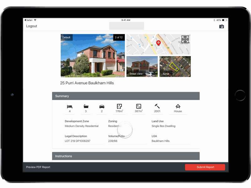 Property app interaction