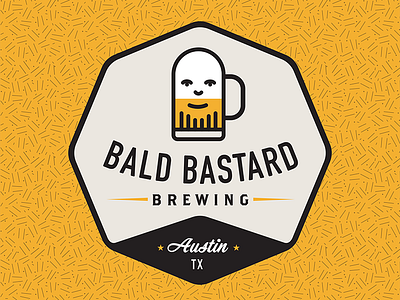 Bald Bastard Brewing Logo austin bald beer logo mug