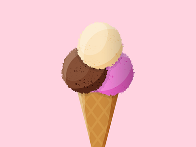 Something Sweet - Ice Cream Cone adobe adobe ilustrator chocolate cone design food highlight ice cream ice cream cone illustration illustrator pink scoop shadow strawberry summer sweet vanilla vector wafer