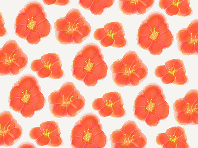 Hibiscus Watercolor Pattern