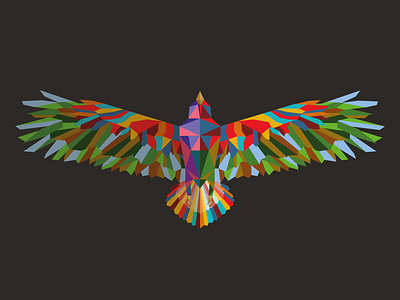 Magnificent Eagle adobe illustrator animal bird color colorfull design digital eagle flying geometric graphic design illustration low poly rainbow vector