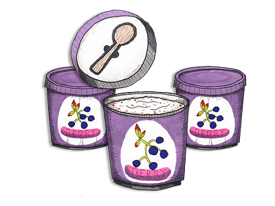 Teaspoon project - Concept Mockup - Student project concept design hand drawn idea illustration packaging design promarkers student project teaspoon yogurt