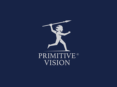 Primitive Vision - Rebound branding caveman design icon illustration logo primal running spear typography warrior