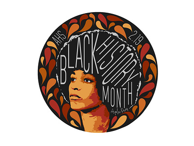 Black History Month angela davis black history month february high school illustrator portrait sticker