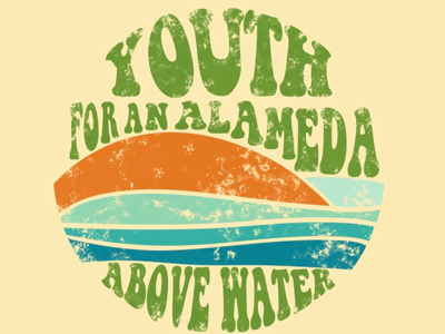 Youth For An Alameda Above Water 70s activism climate change hippie illustrator nature retro seventies students