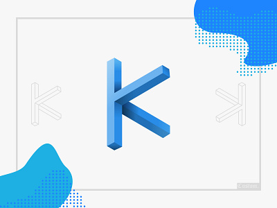 "K" 3D Shape 3d 3d art app branding design illustrator logo minimal ui ux web website