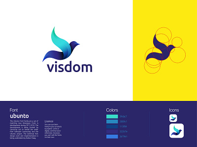 Visdom Logo design branding design digitalart flat icon idenity illustrator illustrators logo logo design ui ux visa web