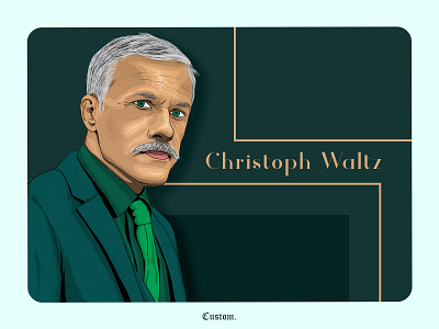 Christoph waltz vector illustration christoph waltz design digitalart face fresco illustraion legends portrait art ui ux vector web