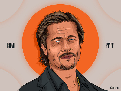 Digital paint of Brad Pitt actor art brad pitt cinema design digital paint digitalart flat illustration illustrator portrait vector