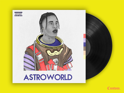 Astroworld redesign cover album cover astroworld branding challenge design digitalart flat illustration music travis scott weekly warm up