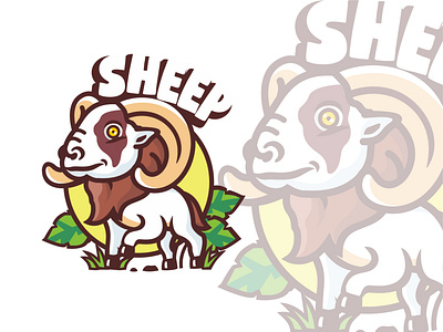 Sheep Illustration cartoon cute drawing flatdesign icon illustration logo mascot sheep vintage