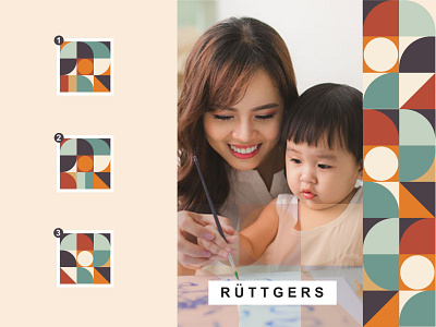 RUTTGERS artoniumw branding flatdesign geometris illustration logo pattern vector