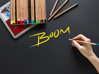 boom boom colorful colorpencils design graphic deisgn hand lettering lettering logotype paint pencils type type art typography
