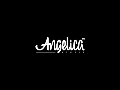 Angelica Studio Logotype angel design flat graphic deisgn hand lettering lettering logo logotype studio type type art typography