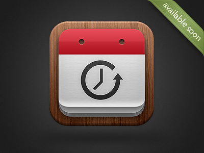 Countdown Me 2 Icon apple riverstone wood red calendar countdown ios app icon iphone