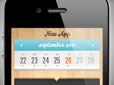 New app design app apple calendar ios iphone mobile ui wood