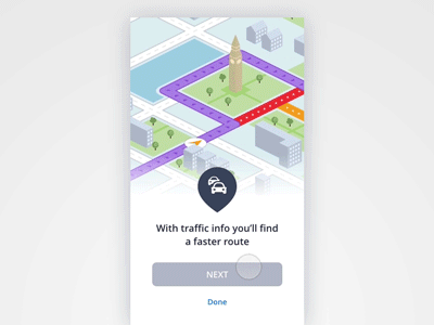 Sygic onboarding animation animation app city directions map navigation onboarding principle street travel ui