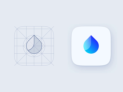 App Icon construction process app app icon composition construction design process drinking grid guidlines icon icon design icon grid iphone logo construction structure water drop