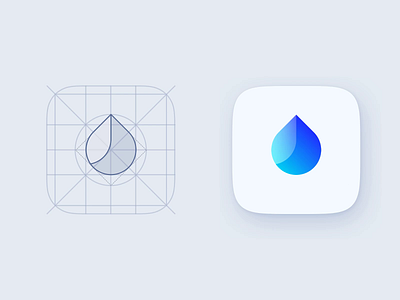 App Icon construction process app app icon composition construction design process drinking grid guidlines icon icon design icon grid iphone logo construction structure water drop