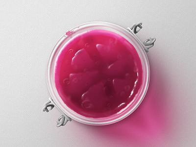 Dribbble Shot 2x dribbble jam jar photoshop pink ps raspberry table