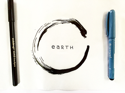 Earth brush pen earth lettering typography