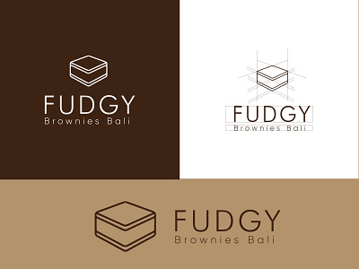 FUDGY Brownies Bali bakery brand branding brownies cofee coffee coffeeshop food logo logodesign logodesigner logomaker restaurant