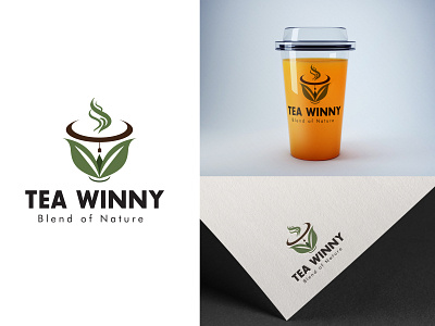 Tea winny brand branding cafe cafe logo coffee coffee shop food logo logo design logo design branding restaurant logo tea tea logo tea shop tea shop logo