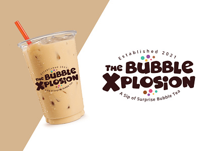 The Bubble Xplosion boba boba logo brand bubbletea bubbletea logo cafe logo design logo logo design milk tea milk tea logo
