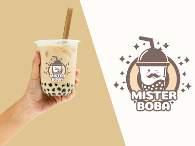 MISTER BOBA boba boba logo branding bubbletea bubbletea logo graphic design logo milk tea logo milktea