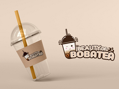 BEAUTY of BOBATEA boba bobatea brand branding bubbletea bubbletea logo cafe cafe logo design logo milktea restaurant restaurant logo