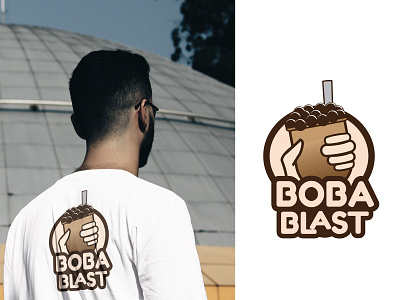 BOBA BLAST boba brand branding bubbletea cafe cafe logo design graphic design logo logo design milk tea restaurant logo