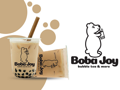 BOBAJOY boba brand branding bubble tea cafe cafe logo design logo logo design milk tea restaurant restaurant logo