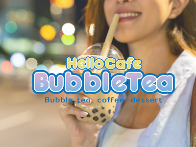 Hello Cafe Bubbletea boba brand branding bubbletea cafe cafe logo design logo logo design milk tea restaurant restaurant logo