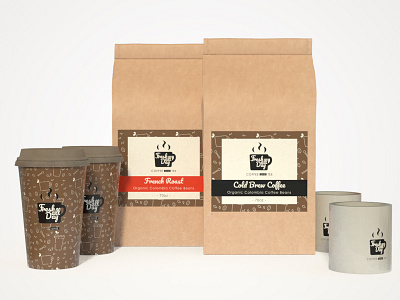 Fresh all day coffee coffee bag identity branding package design