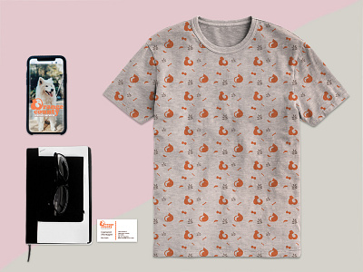 Animal shelter collection business card pattern design tshirt design