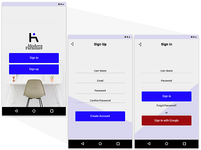 Furnituresigninui app log in ui ui ux design