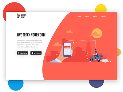 Burger point - Illustration food delivery landing page