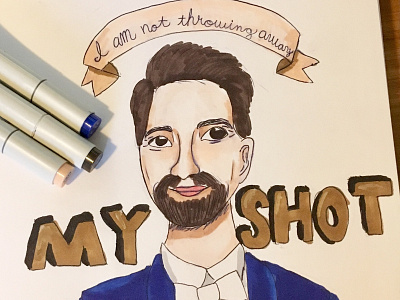 My Shot art drawing hamilton lin manuel miranda marker