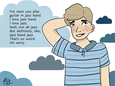 Jazz Band-Dear Evan Hansen anxiety art bee bee movie blue blush cloud cute dear evan hansen deh digital digital art drawing evan illustration jazz jazz band memes nervous sad