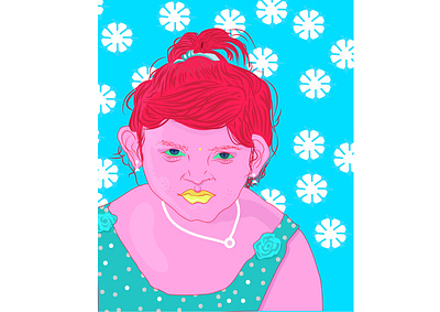 portrait of a girl animation design illustration minimal sketch vector