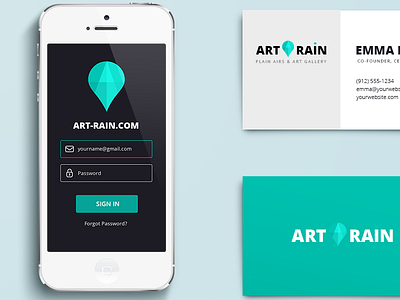 Branding company - Art Rain branding business card identity logo