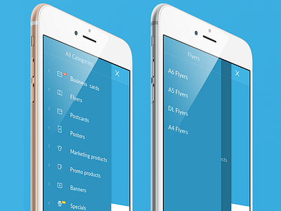 Layered mobile menu menu mobile navigation ui