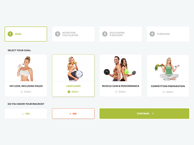 Visual form active card cards clean form green healthy services ui web