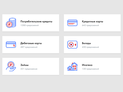 Financial icons bank blue clean financial icons money payment red ui web