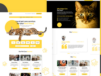Pet Care Landing page design