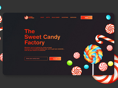 Candy Factory web home page. branding candy candy factory dribbble graphic design home page ui uiux ux web design web site