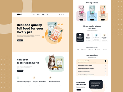 Landing page for pet food company case study cat design dog e commerce landing page pet pet food pet food landing page pet food website ui design uiux design user interface ux design web design website