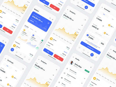 Crypto currency app app design application bank app bitcoin app blue app design clean app crypto app crypto currency crypto currency app design figma design modern ui design uiux design