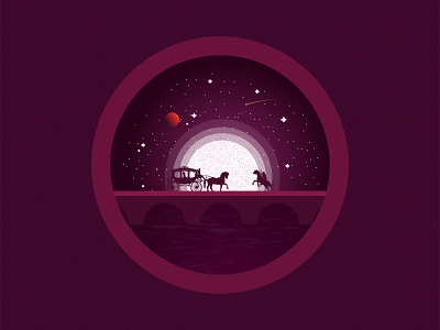 Princess Robbery graphics graphicsdesign horse illustration moon night princess purple